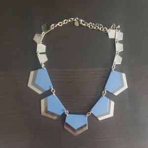 Silver and blue Express necklace